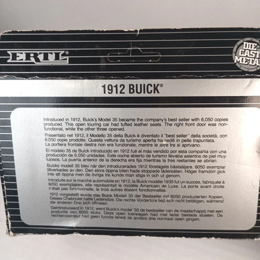 Vintage 1991 ERTL 1912 Buick Diecast Model Car 1/43 Scale in Original Opened Box